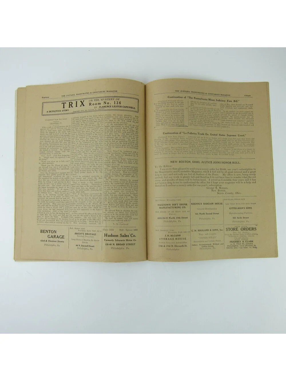 Justices Magistrates & Constables Magazine Ohio July - August 1922 Antique RARE